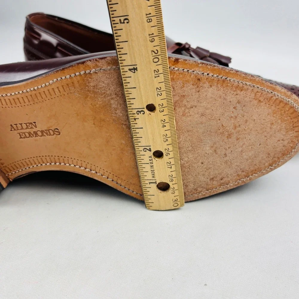 Allen Edmonds Berwick Loafer Mens 10 D Brown Leather Wingtip Slip On Shoes Box